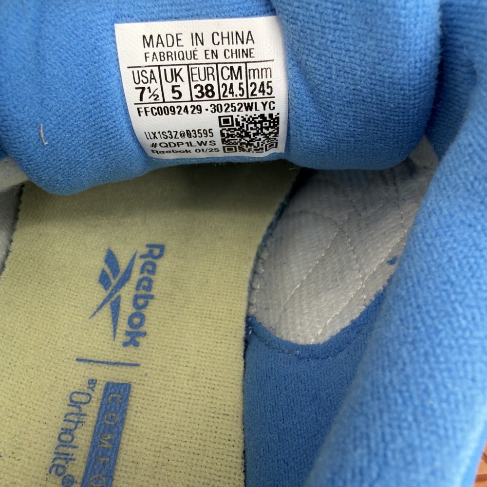 Reebok Club C Sneakers Womens 7.5 Bright Blue Suede Lace Up Lifestyle Shoes - Picture 8 of 9